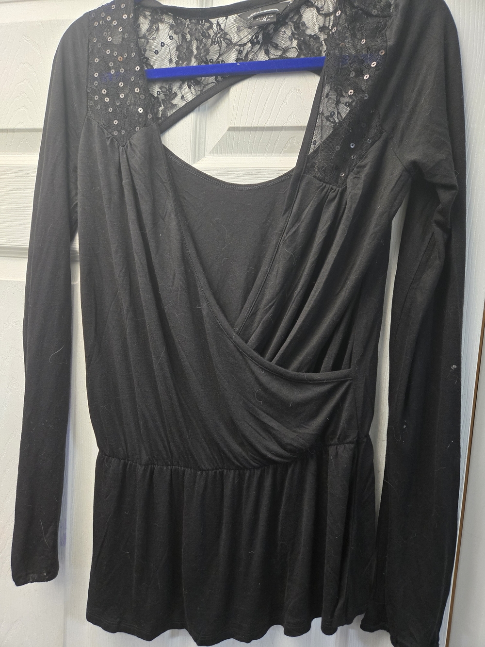 NWOT Vintage Victoria's Secret Black Sequin & Lace Peplum Top